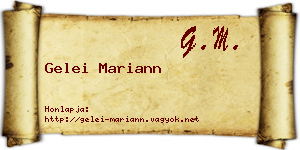 Gelei Mariann névjegykártya