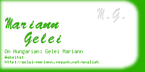 mariann gelei business card